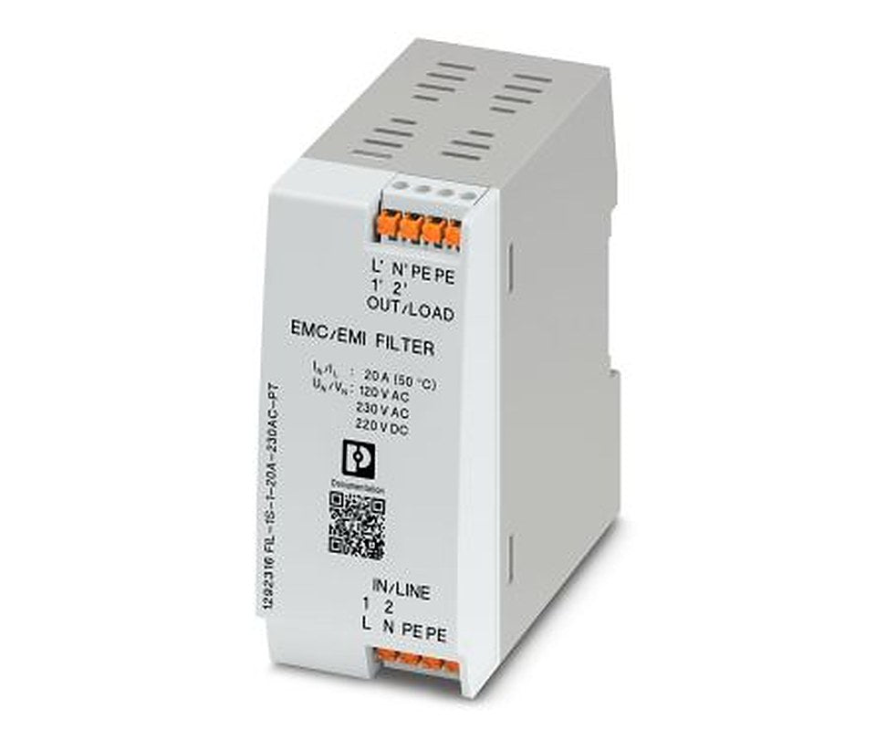 Phoenix Contact 20 A 230V ac 50Hz, 60 Hz, DIN Rail EMC Filter, Push In 1 Phase