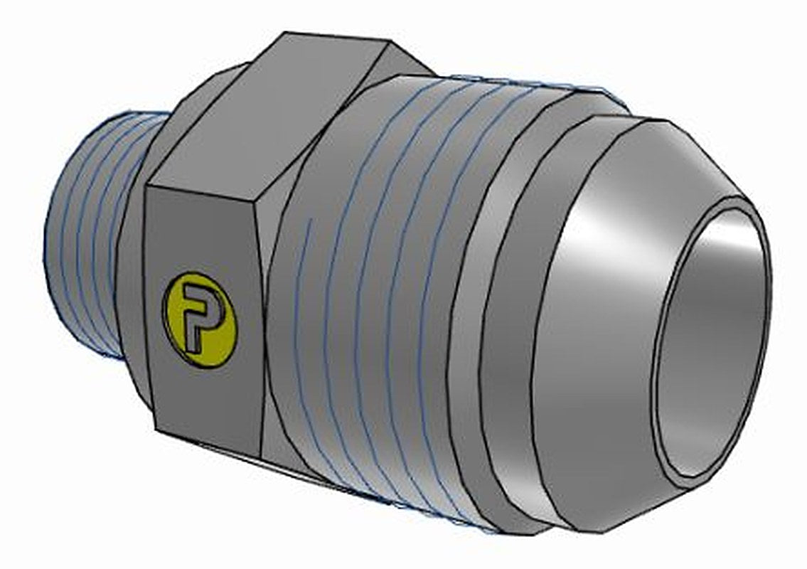 Parker 12M18F82EDMXS Hydraulic Fitting Male Metric, Steel, 22 mm Hose ID