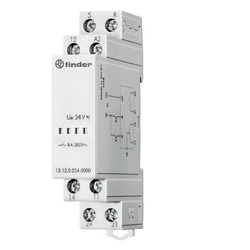 Finder DIN Rail Power Relay, 24V ac/dc Coil, 8A Switching Current, SPDT