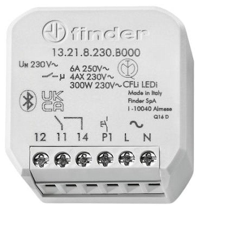 Finder 13 Series Wall Timer Relay, 1-Contact 250V ac, 10 s, Multifunction-Function, SPDT Switch Configuration