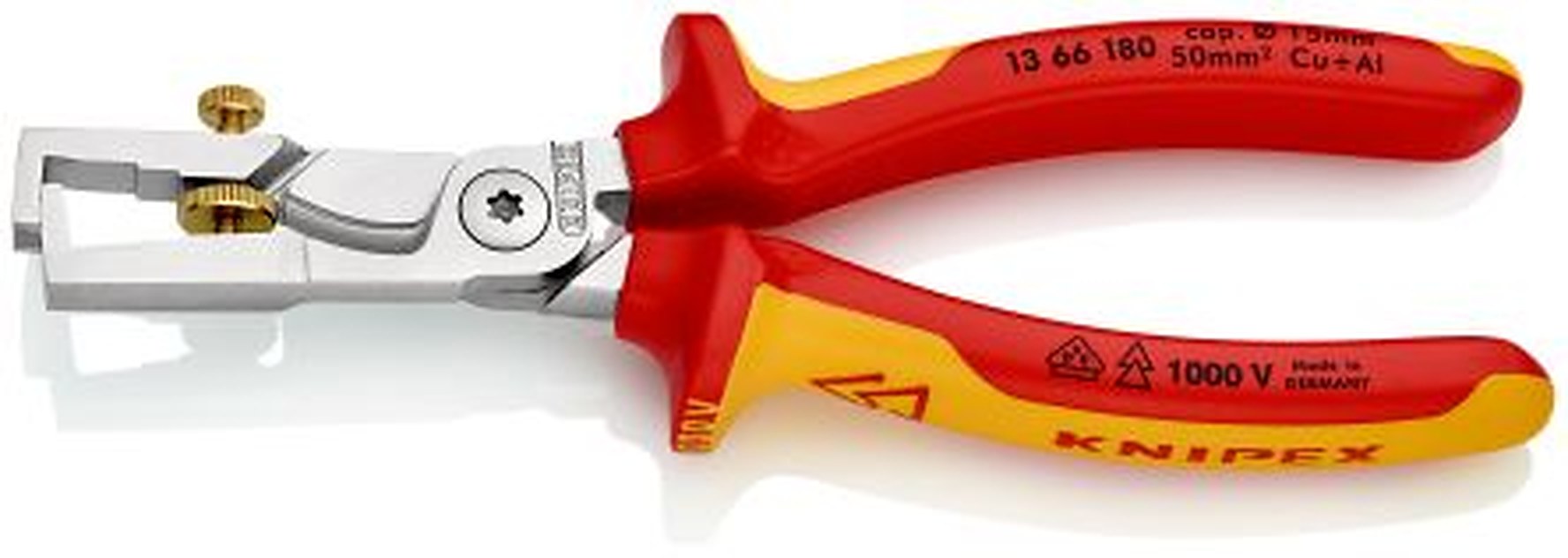 Knipex 13 66 Series Copper Insulated Cable Cutter, 0.1 to 10 mm², 180mm Overall
