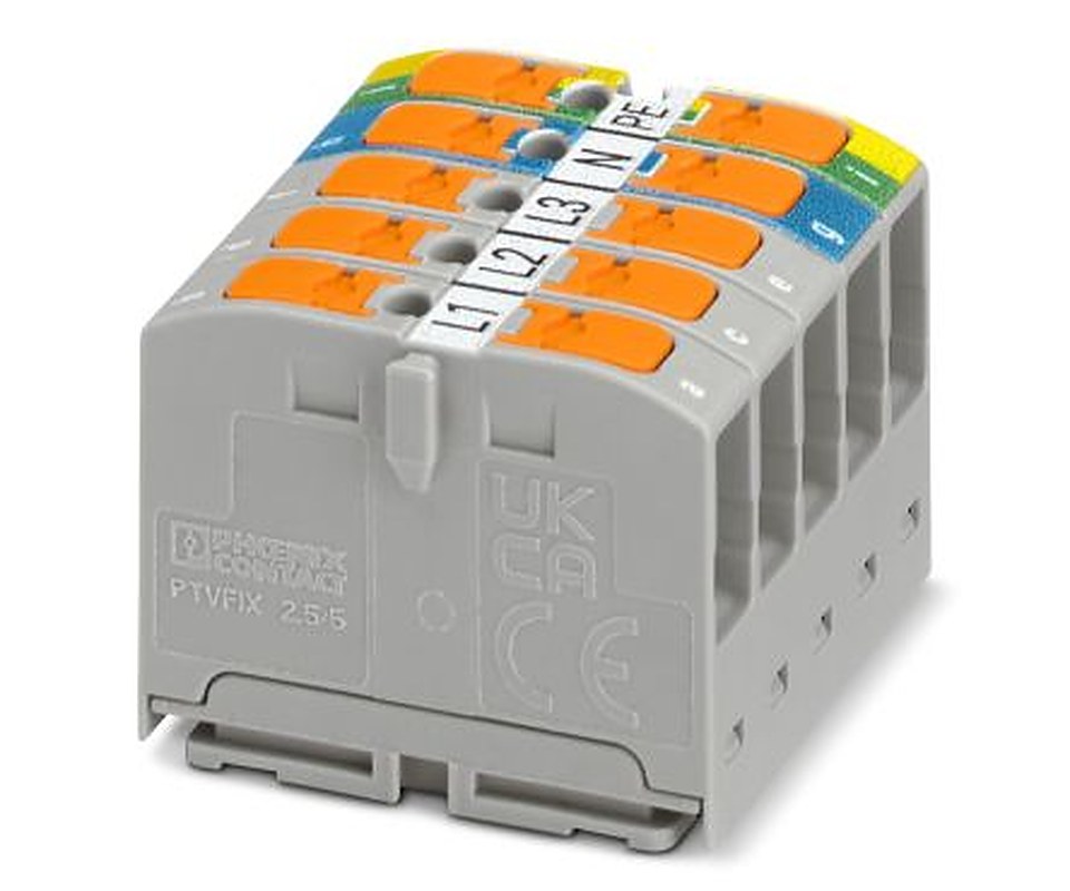 Phoenix Contact Distribution Block, 5 Way, Grey