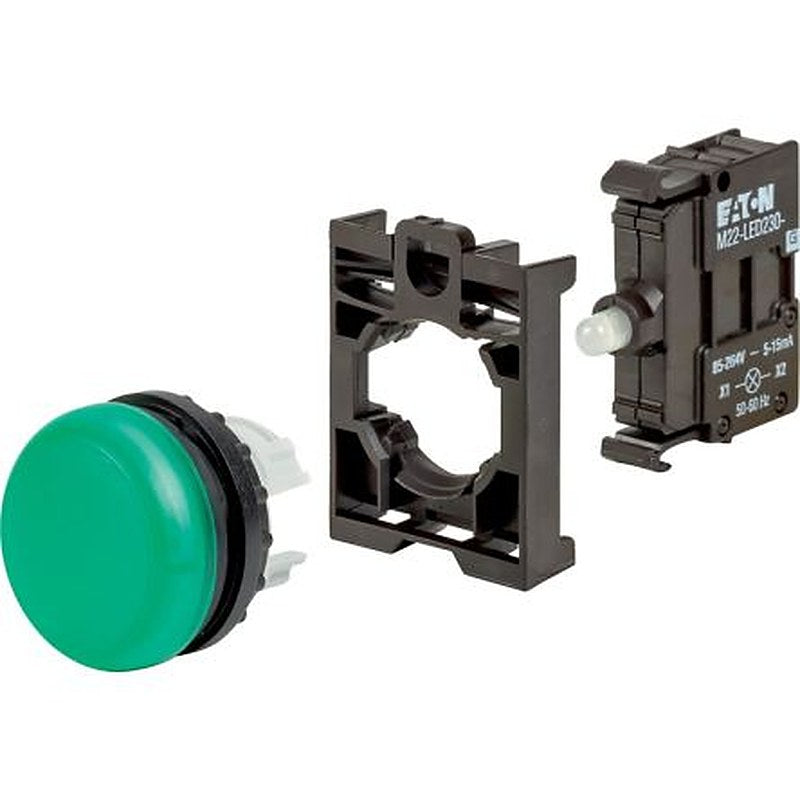 Eaton, Eaton Moeller Green LED Indicator, 22.5 mm Cutout, IP67, IP69K, Round, 250V ac