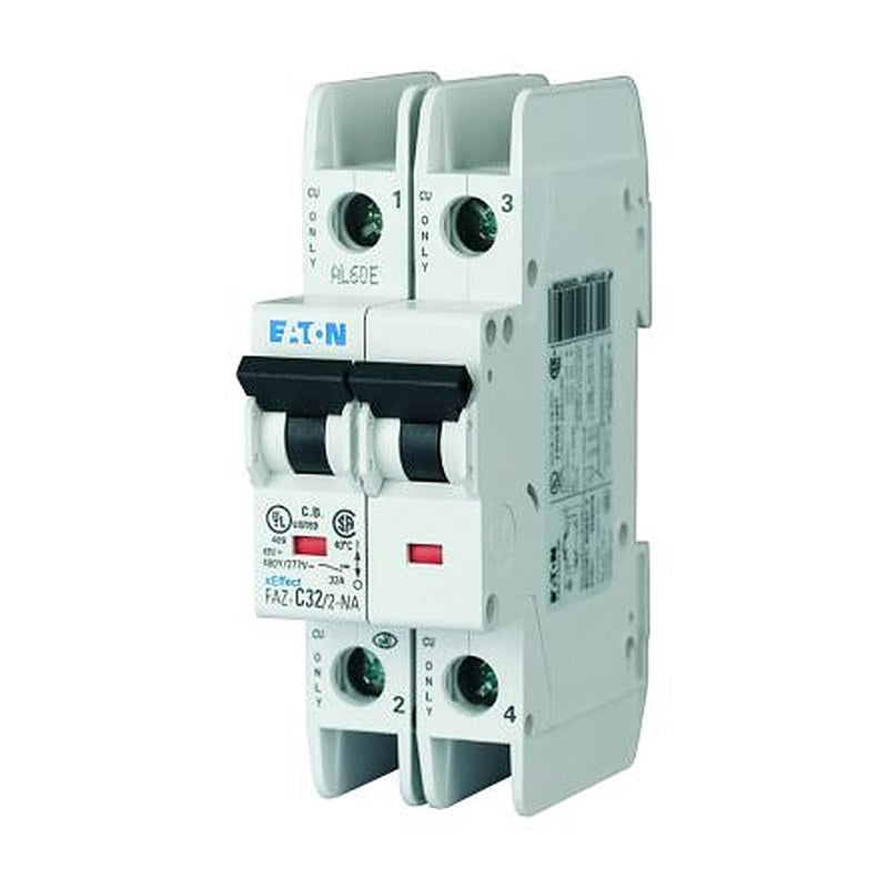 Eaton xEffect FAZ Miniature Circuit Breaker, 2-Pole, 8A, Type B, 415V ac AC, 60 V dc DC, 15 kA Breaking Capacity