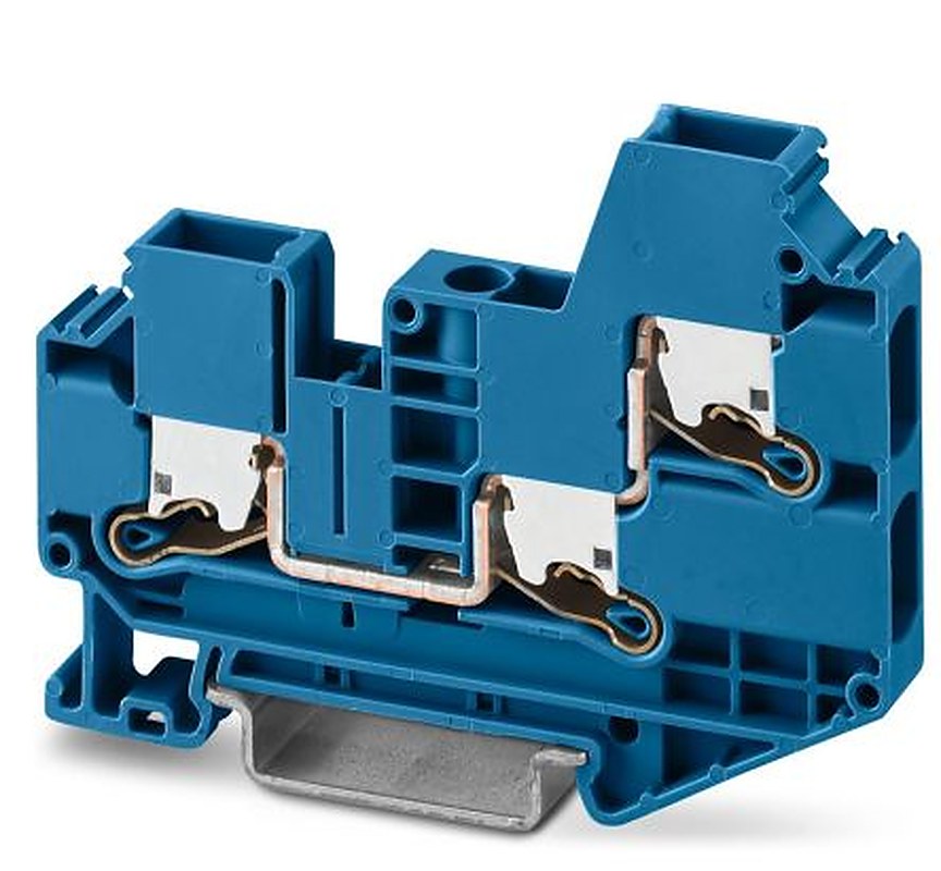 Phoenix Contact 1329506 XTV 6-TWIN BU Series Feed Through Terminal Block Blue, 6mm², 1-Level, Push-in
