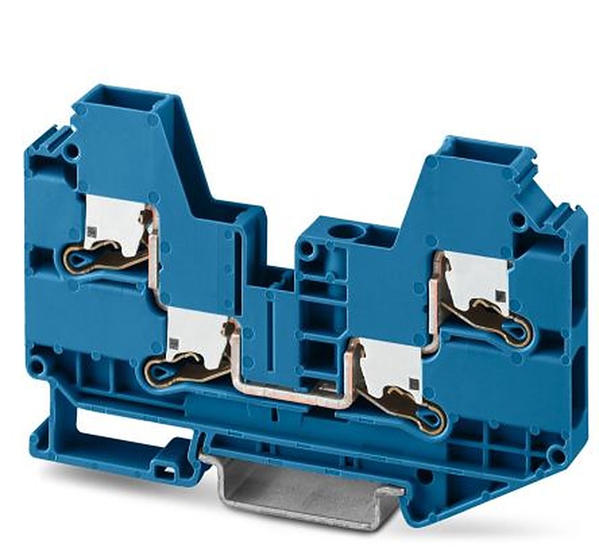 Phoenix Contact 1329512 XTV 6-QUATTRO BU Series Feed Through Terminal Block Blue, 6mm², 1-Level, Push-in