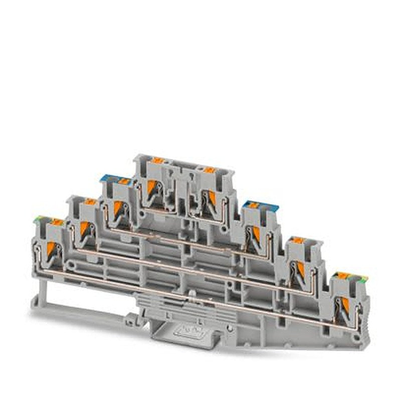 Phoenix Contact 4-Way DIN Rail Earth Terminal Block, 2.5mm², 0.14mm², 4 mm² Wire, Push-in, Polyamide Housing