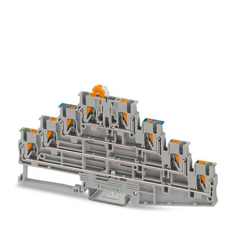 Phoenix Contact 4-Way DIN Rail Earth Terminal Block, 2.5mm², 0.14mm², 4 mm² Wire, Push-in, Polyamide Housing