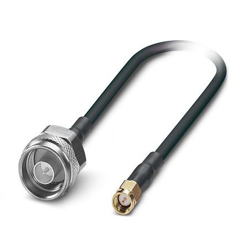 Phoenix Contact Coax Plug Series, 1 m, SMA Coaxial Coaxial Cable 50 Ω, Black, Terminated