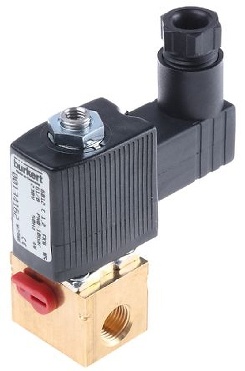 Burkert Solenoid Valve 134162, 2 Port, NC, 230V ac 3.18 mm, 3.18 mm