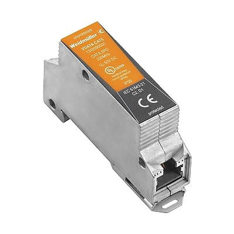 Weidmüller, 1348 Surge Suppressor Unit 48V Maximum Voltage Rating 10 kA Maximum Surge Current Cat-6 Surge Protector