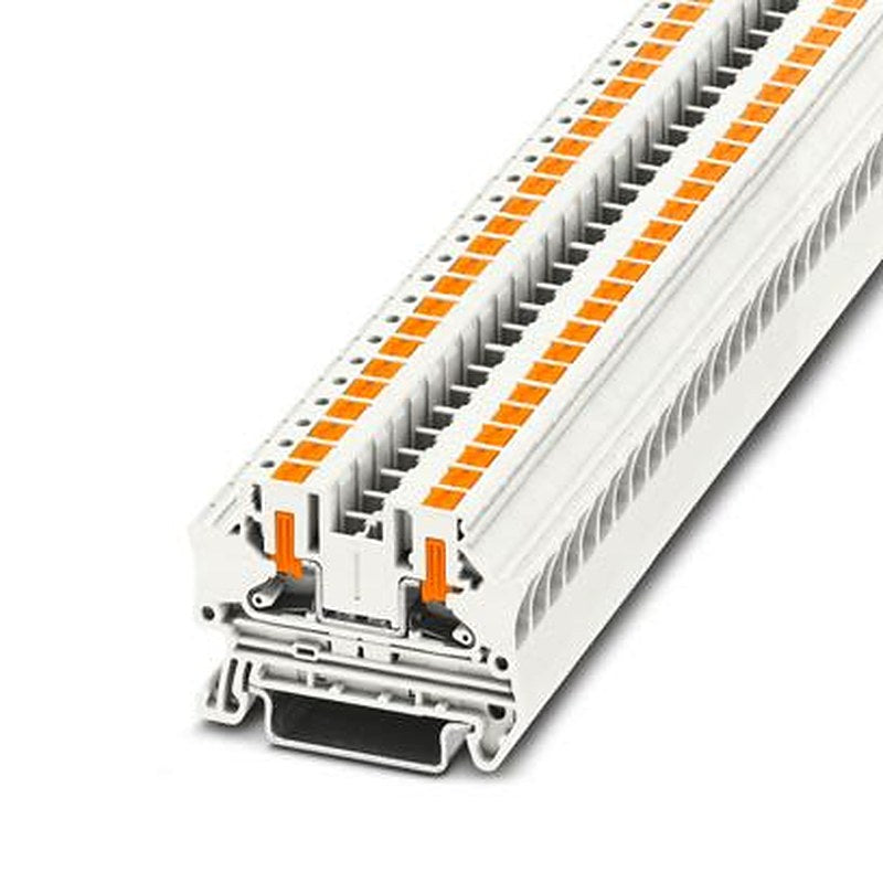 Phoenix Contact 1358168 PTV 4 WH Series Feed Through Terminal Block White, 4mm², 1-Level, Push-in, ATEX, EAC Ex, IECEx,