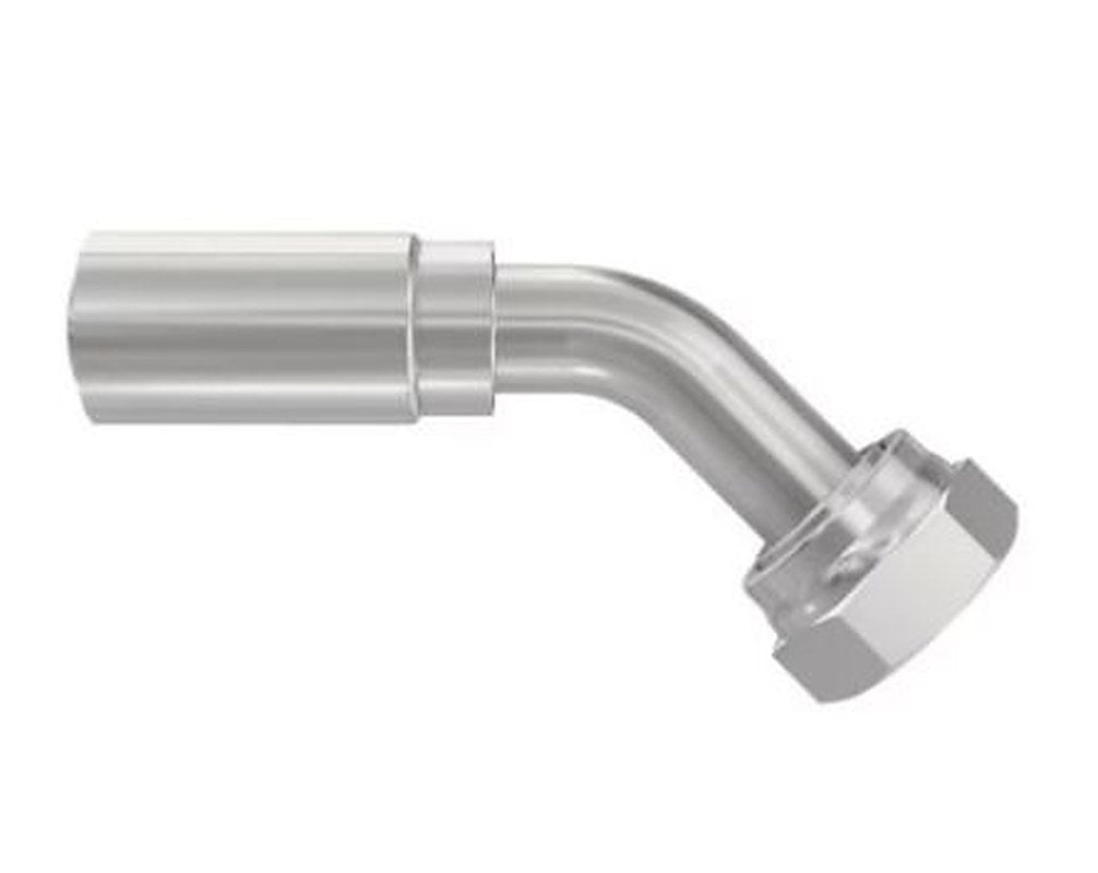 Parker, 13777-8-8 Steel Hydraulic Fitting, Female JIC, DKJ 3/4-16, 45 °, Crimp 0.5in