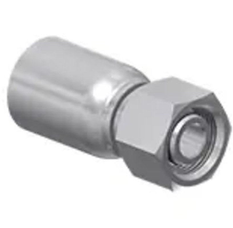 Parker, 13977-10-12 Steel Hydraulic Fitting, Female JIC, DKJ 7/8-14, 90 °, Crimp 0.75in