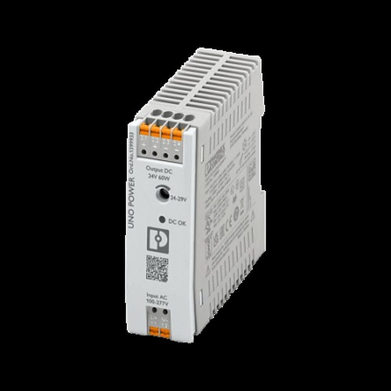 Phoenix Contact UNO2 Power Supply 277V AC Input 24V, 2.5 A Output DC 60 W