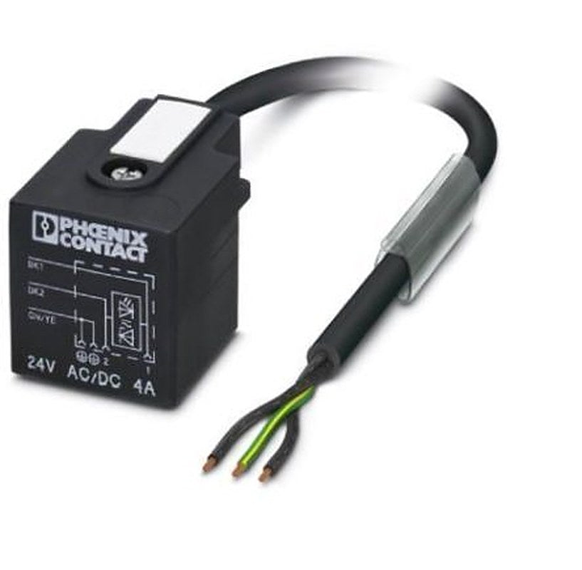 Phoenix Contact 3 way DIN 43650 Form A, Straight to Valve Connector Sensor Actuator Cable