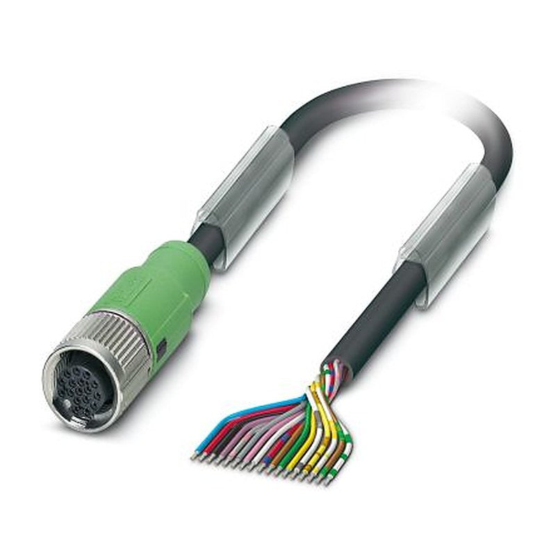 Phoenix Contact Female 17 way Free Cable End to 17 way M12, Straight Sensor Actuator Cable, 15 m