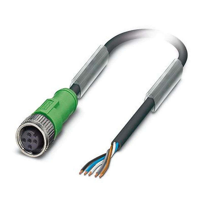 Phoenix Contact Female 5 way M12, Straight to 5 way Straight Socket M12 Actuator/Sensor Cable, 5 m