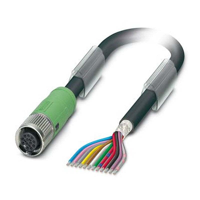 Phoenix Contact Female 12 way Free Cable End to Male 12 way M12, Straight Sensor Actuator Cable, 15 m