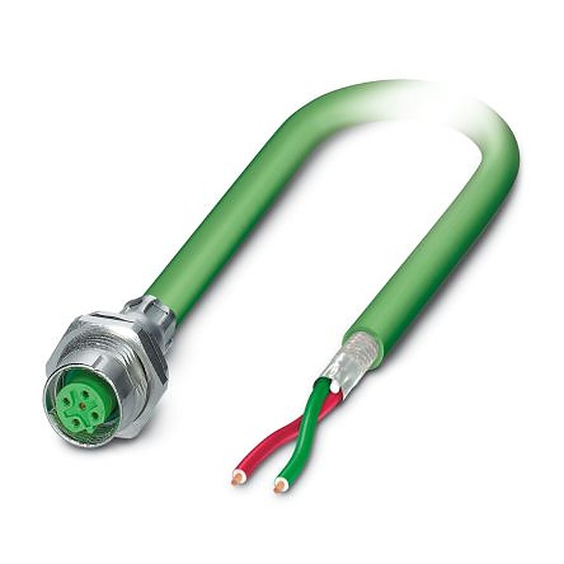 Phoenix Contact Male 2 way M12 to 2 way Free Cable End Sensor Actuator Cable, 2 m