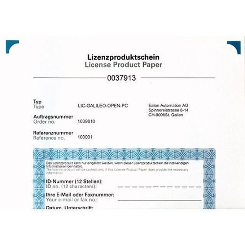 Eaton 140385 LIC-GALILEO-OPEN-PC License, LIS