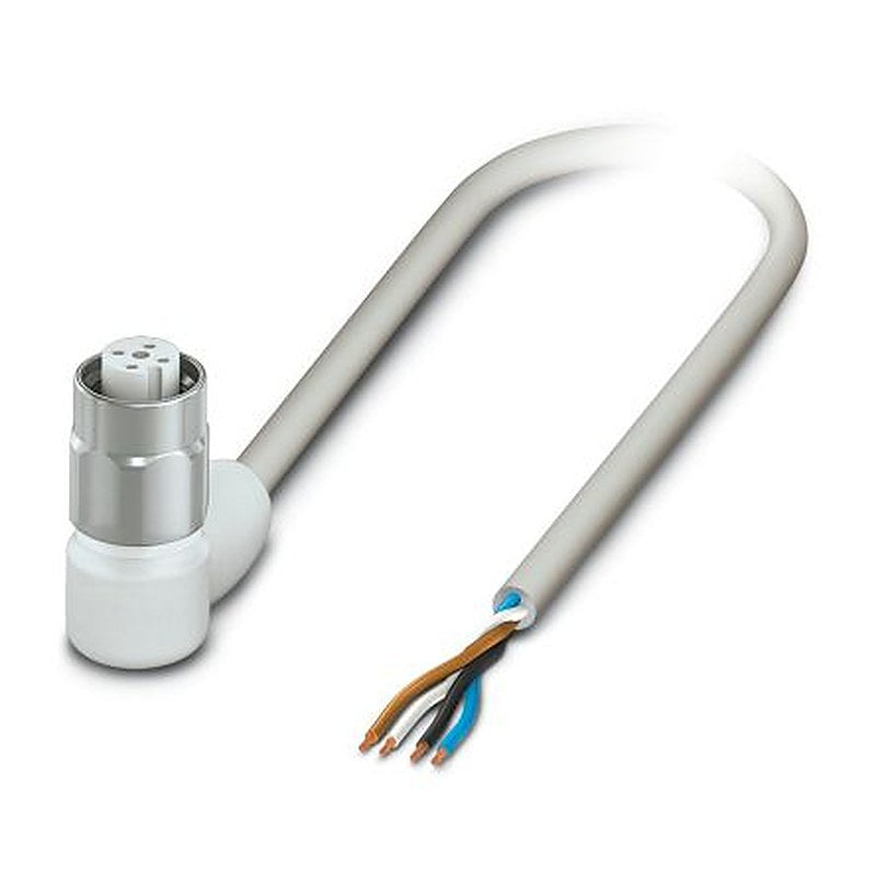 Phoenix Contact Female 4 way M12 to 4 way Angled Socket M12 Sensor Actuator Cable, 10 m