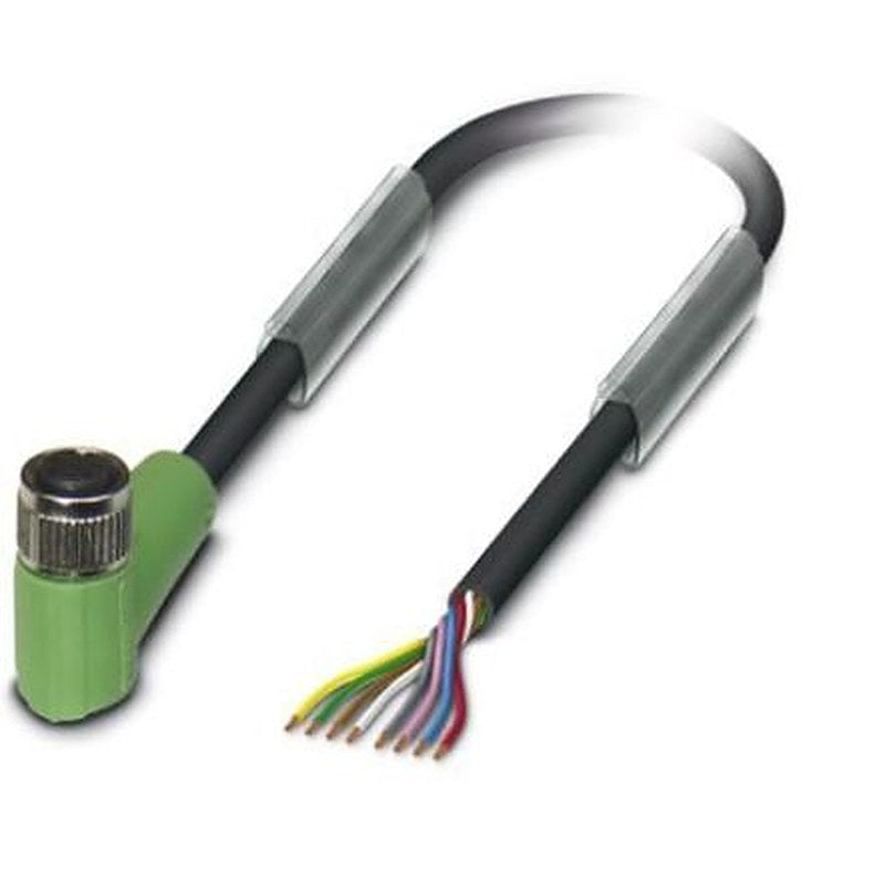 Phoenix Contact Female 8 way M8, Right Angle to Angled Socket M8 Sensor Actuator Cable, 10 m