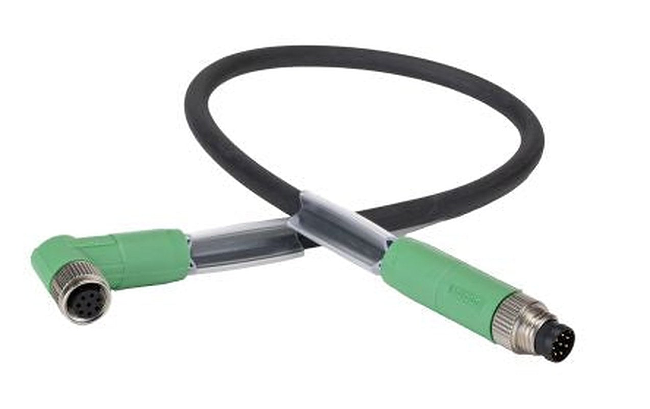 Phoenix Contact Male 8 way M8, Straight to Female 8 way Angled Socket M8 Sensor Actuator Cable, 300 mm