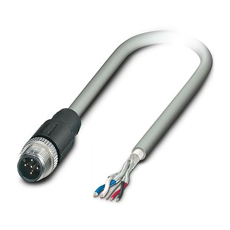 Phoenix Contact Male 5 way M12, Straight to 4 way Free Cable End Bus Cable, 10 m