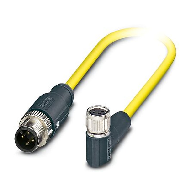 Phoenix Contact Female 4 way M8, Right Angle to Male 4 way M12, Straight Sensor Actuator Cable, 1.5 m
