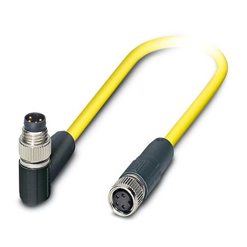 Phoenix Contact Male 4 way M8, Right Angle to Female 4 way M8, Straight Actuator/Sensor Cable, 1.5 m