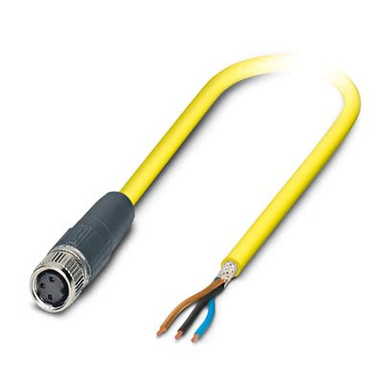 Phoenix Contact 3 way Free Cable End to Female 3 way M8, Straight Sensor Actuator Cable, 10 m