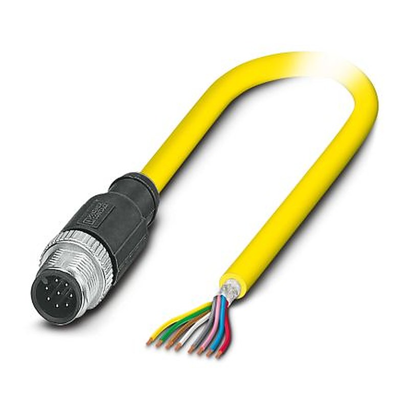 Phoenix Contact Male 8 way M12, Straight to Straight Actuator/Sensor Cable, 2 m