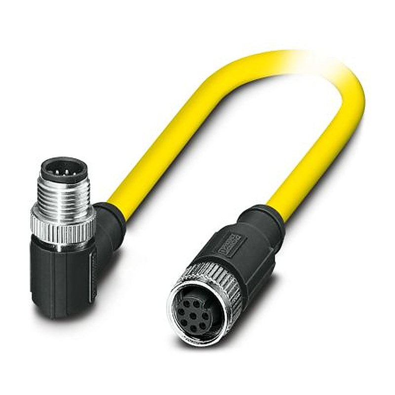Phoenix Contact Female 8 way M12, Straight to Male 8 way Straight Socket M12 Sensor Actuator Cable, 500 mm