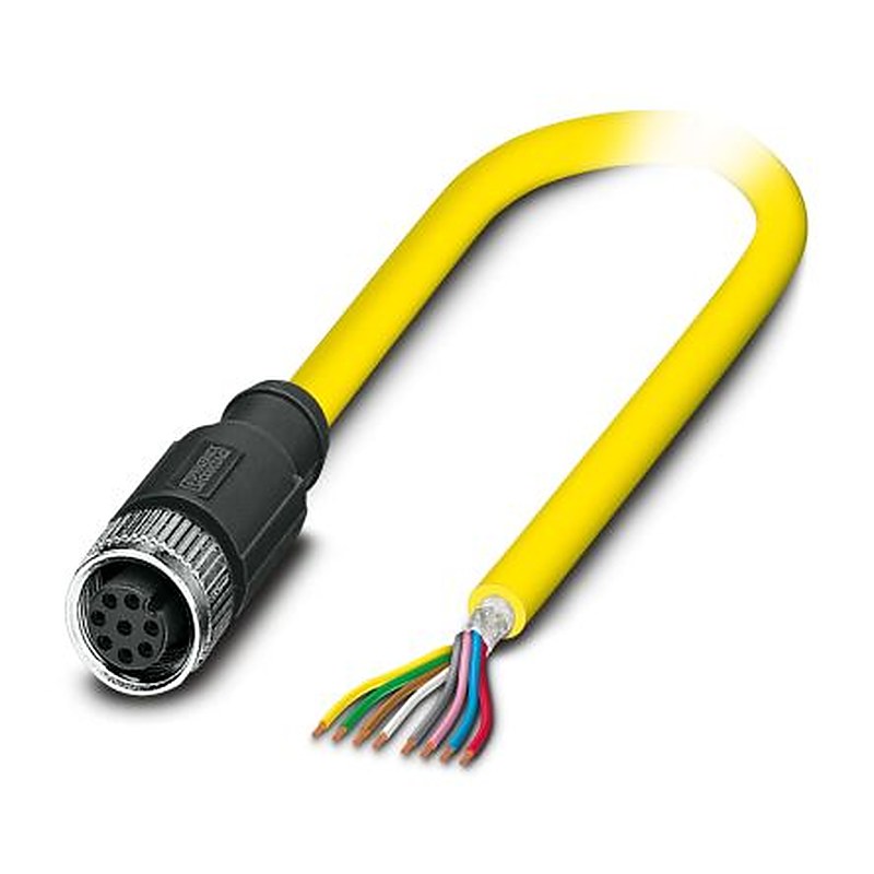 Phoenix Contact Female 8 way M12 to 8 way Unterminated Sensor Actuator Cable, 5 m