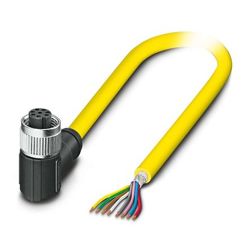Phoenix Contact Female 8 way Right Angle to 8 way Unterminated Sensor Actuator Cable, 10 m