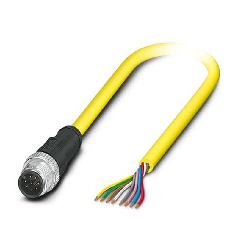 Phoenix Contact Male 8 way M12, Straight to 8 way Free Cable End Actuator/Sensor Cable, 2 m