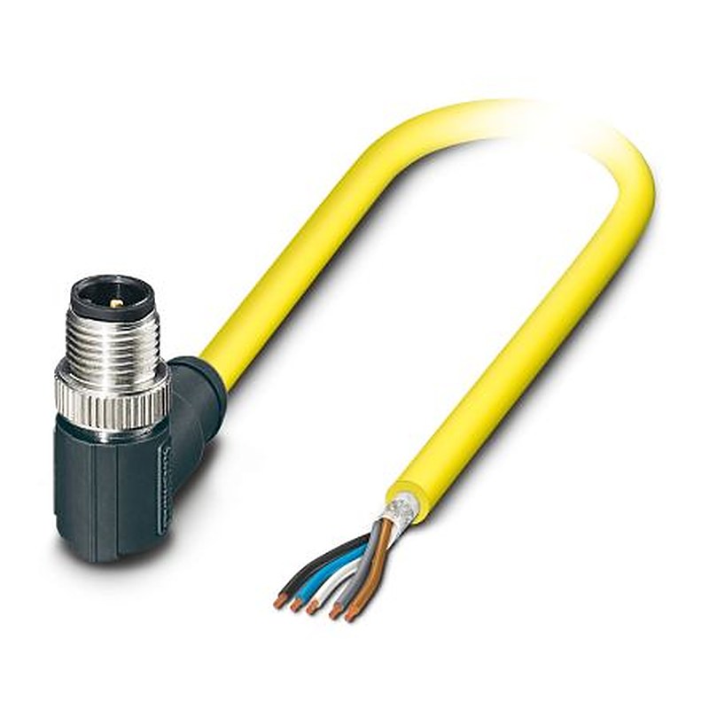Phoenix Contact Male 5 way Right Angle to 5 way Straight Actuator/Sensor Cable, 2 m