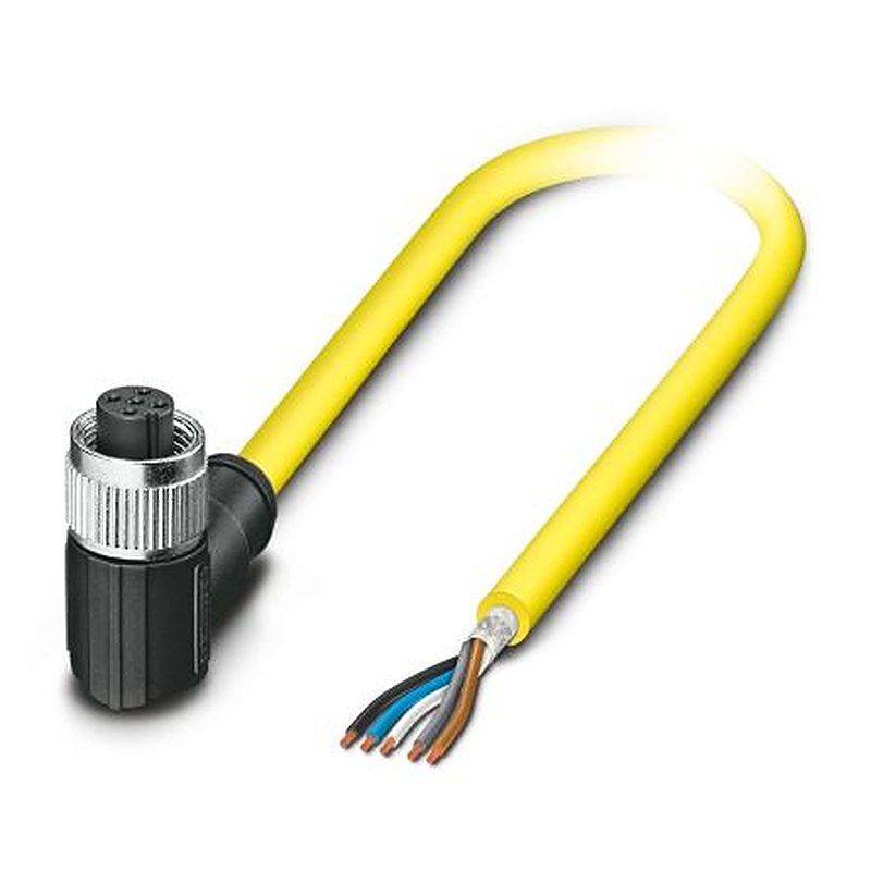 Phoenix Contact Female 5 way Right Angle to 5 way Unterminated Sensor Actuator Cable, 5 m