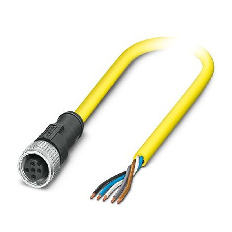 Phoenix Contact Female 5 way Straight to 5 way Unterminated Sensor Actuator Cable, 2 m