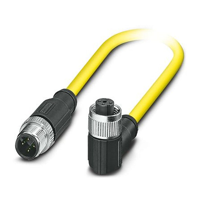 Phoenix Contact Female 4 way M12, Right Angle to Male 4 way Angled Socket M12 Sensor Actuator Cable, 1.5 m