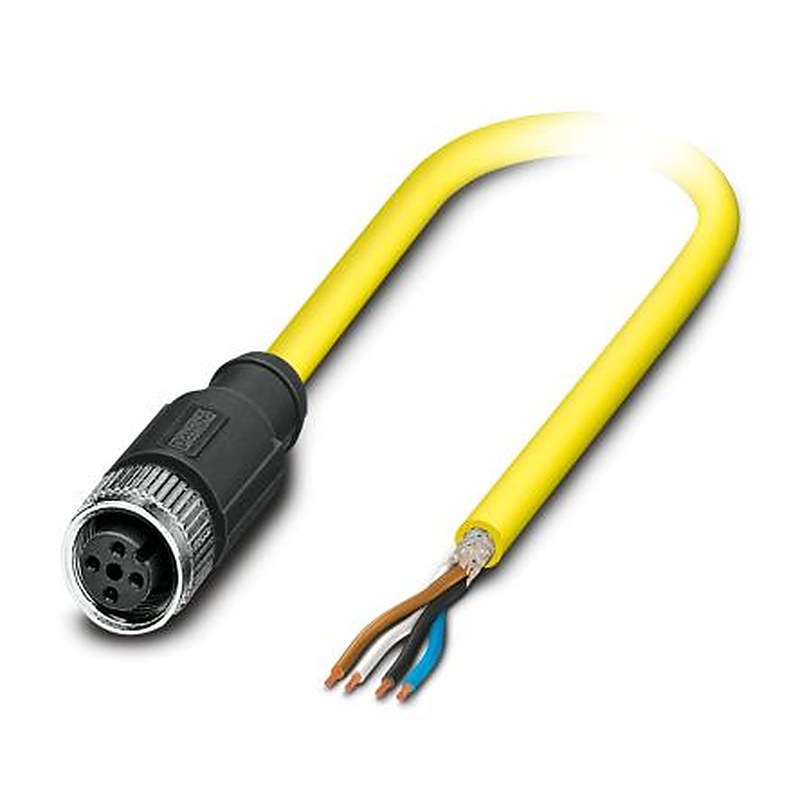 Phoenix Contact 4 way Free Cable End to Female 4 way M12, Straight Sensor Actuator Cable, 10 m