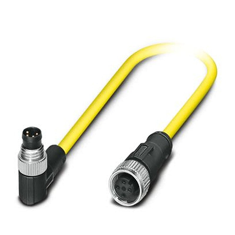 Phoenix Contact Male 4 way M8, Right Angle to Female 4 way M12, Straight Actuator/Sensor Cable, 500 mm