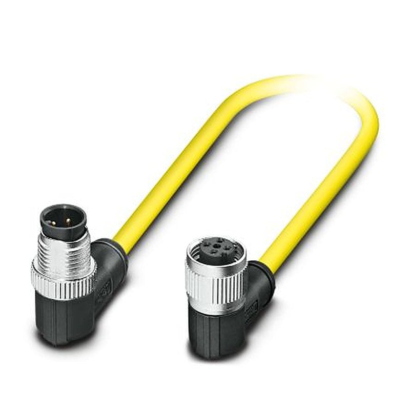 Phoenix Contact Male 4 way M12, Right Angle to Female 4 way Angled Socket M12 Actuator/Sensor Cable, 1.5 m