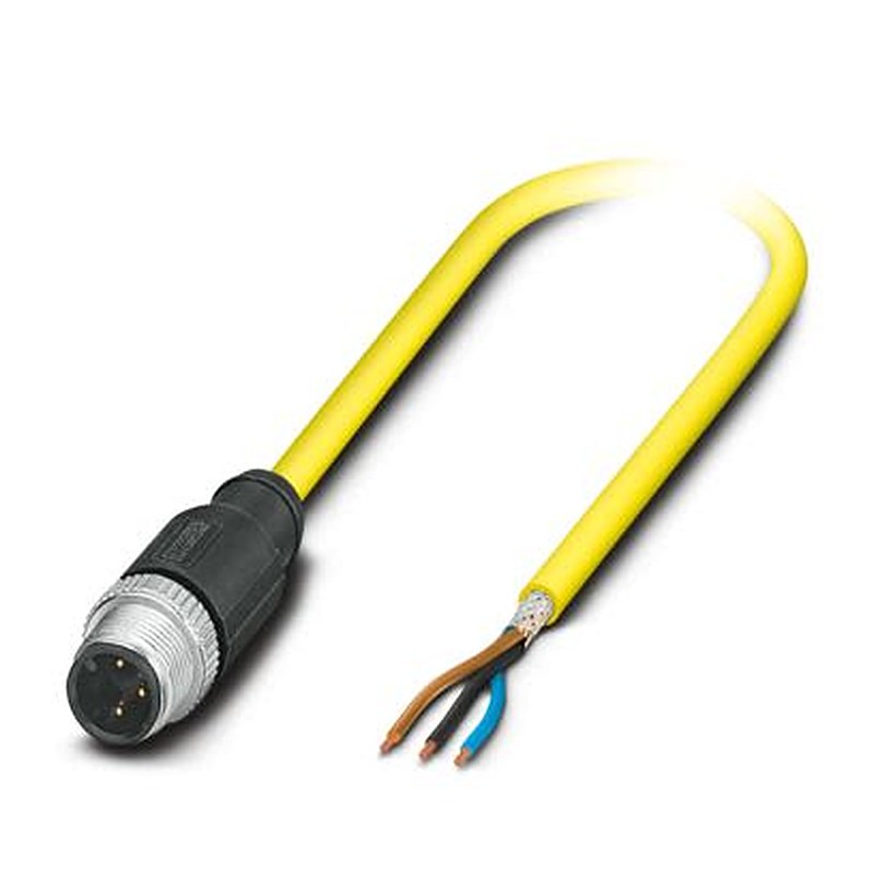 Phoenix Contact Male 3 way M12, Straight to 3 way Straight Sensor Actuator Cable, 2 m