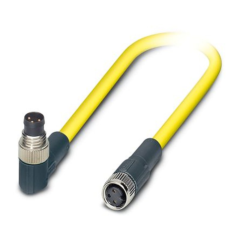 Phoenix Contact Male 3 way M8, Right Angle to Female 3 way M8, Straight Sensor Actuator Cable, 1.5 m