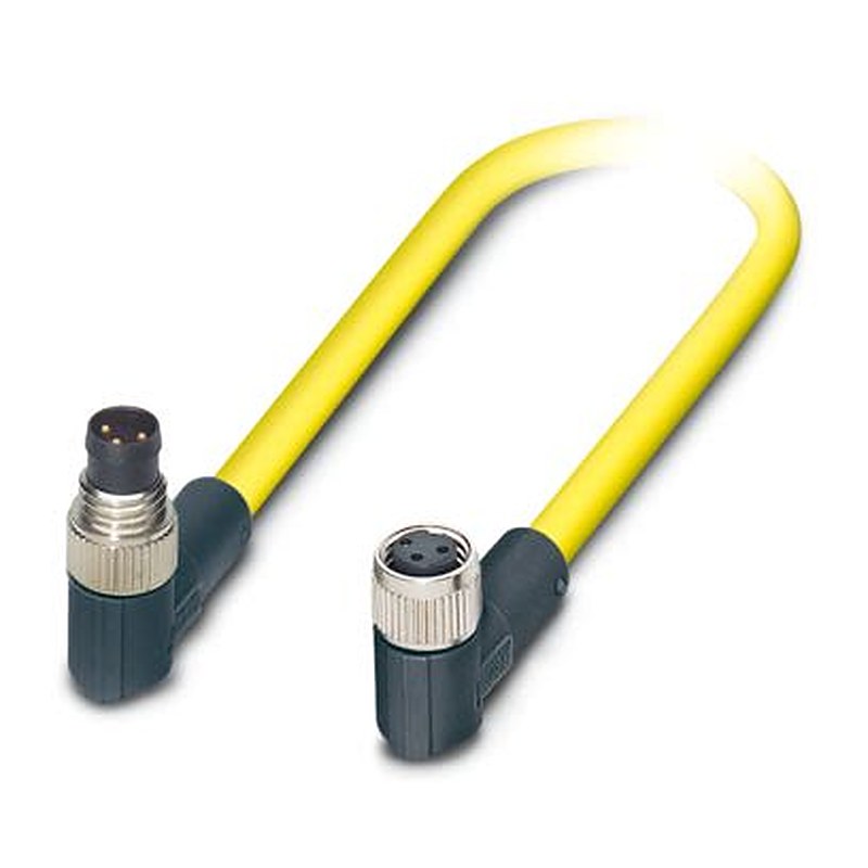 Phoenix Contact Male 3 way Right Angle to Female 3 way M8 Sensor Actuator Cable, 500 mm
