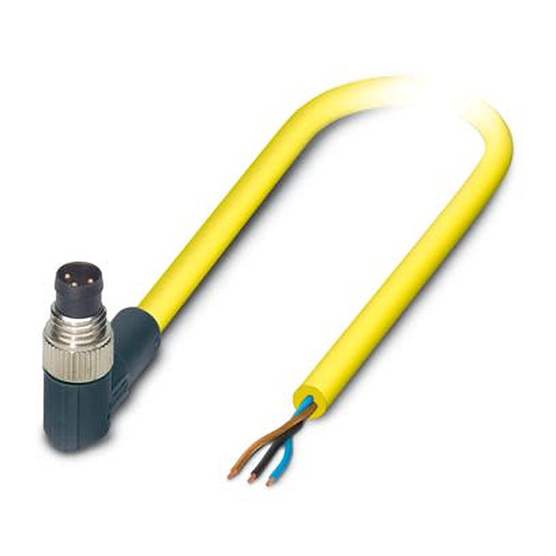 Phoenix Contact Male 3 way M8, Right Angle to Female 3 way Straight Sensor Actuator Cable, 5 m