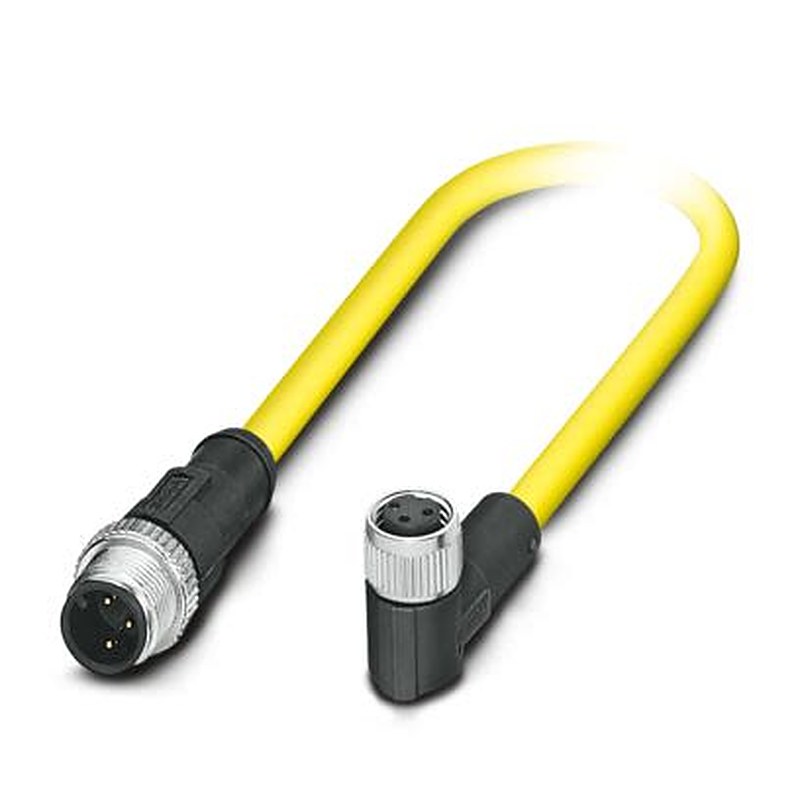 Phoenix Contact Male 3 way M12, Straight to Female 3 way Angled Socket M8 Sensor Actuator Cable, 500 mm