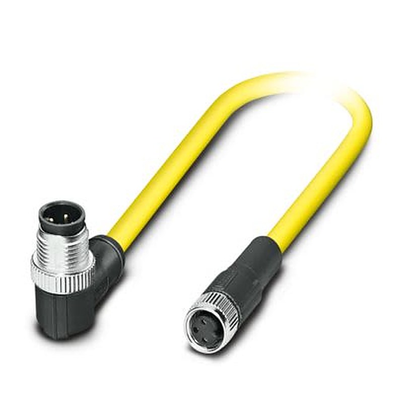 Phoenix Contact Male 3 way M12, Right Angle to Female 3 way M8, Straight Sensor Actuator Cable, 500 mm